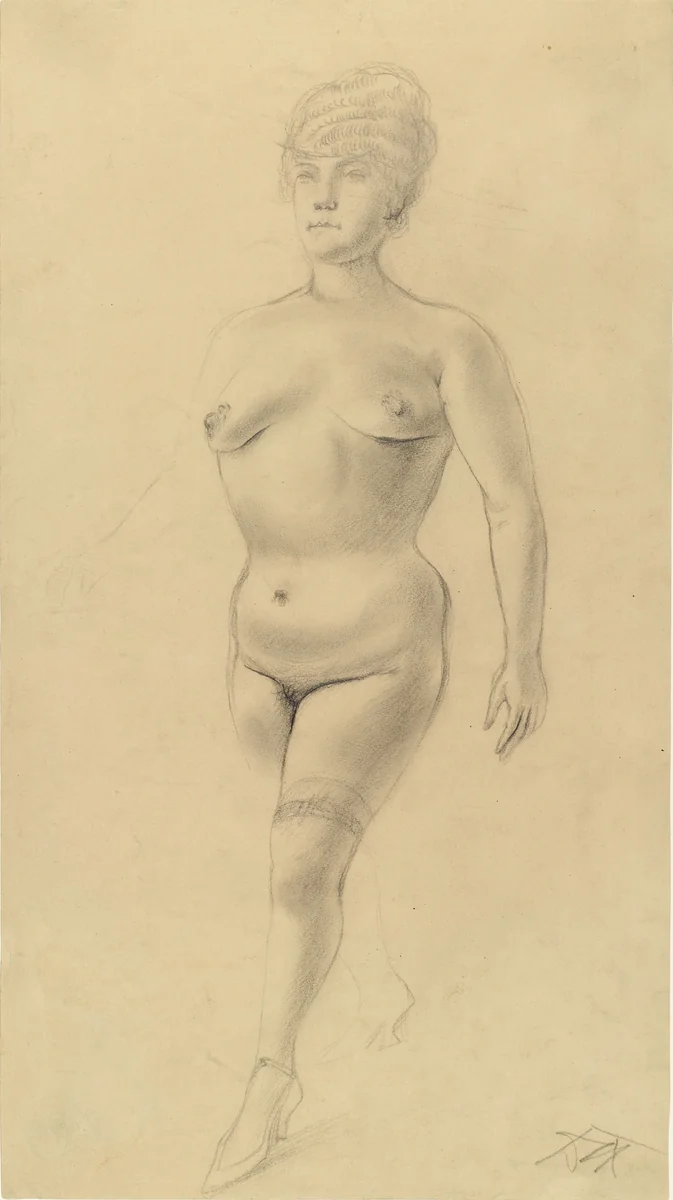 Passer-By (Schreitende) by Otto Dix, drawing, 1923