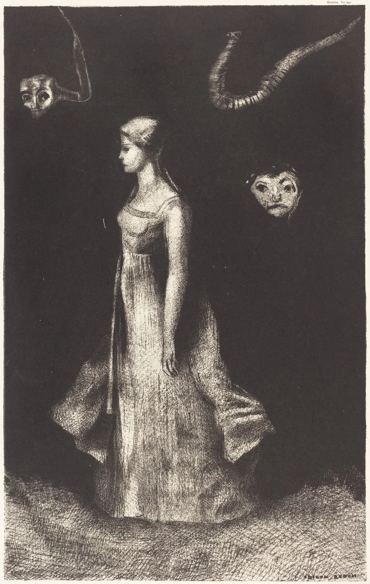 Hantise (Obsession) by Odilon Redon, print, 1894