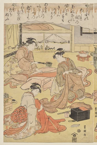 Women Making Clothing by Utagawa Toyokuni, print, 1790-1794