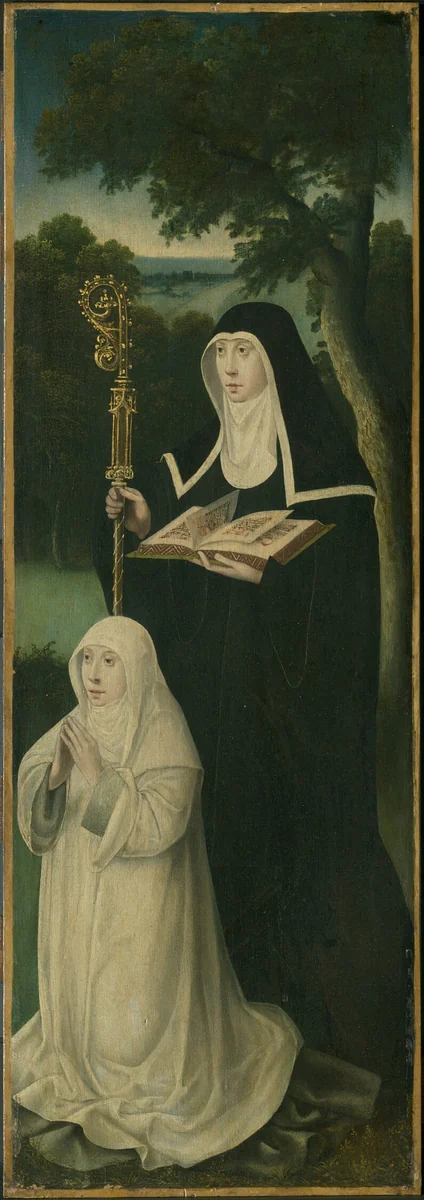 Saint Gertrude of Nivelles and an Augustinian Canoness by North Netherlandish, painting, 1520-1540