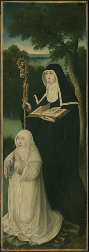 Saint Gertrude of Nivelles and an Augustinian Canoness by North Netherlandish, painting, 1520-1540