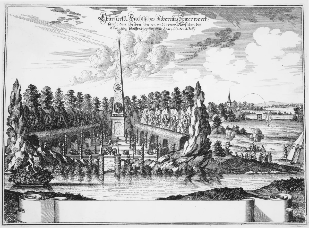 Celebration for the Elector Johann Georg II, Leipzig, July 8, 1667 by anonymous, print, 1662-1672