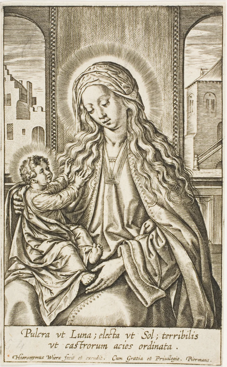 The Virgin and Child by Jerome Wierix, print, 1568-1619