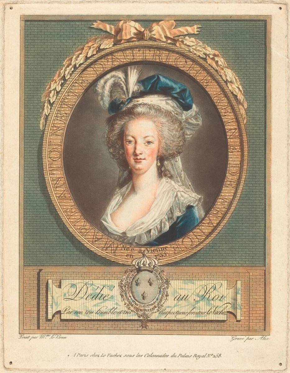 Queen Marie-Antoinette by Pierre-Michel Alix
Élisabeth Louise Vigée Le Brun, print, 1762-1817