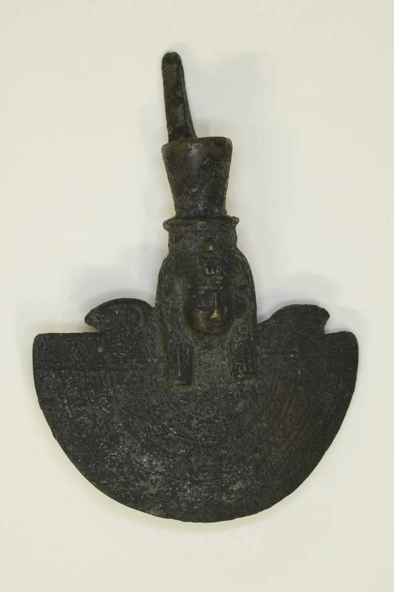 Amulet of an Aegis with the Head of the Goddess by Egyptian, metalwork, -1069--332