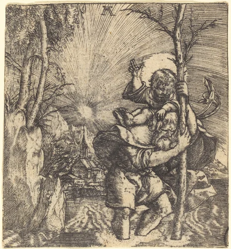 Saint Christopher by Albrecht Altdorfer, print, 1515-1520