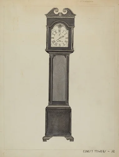 Grandfather's Clock by Ernest A. Towers, Jr., index of american design, 1936