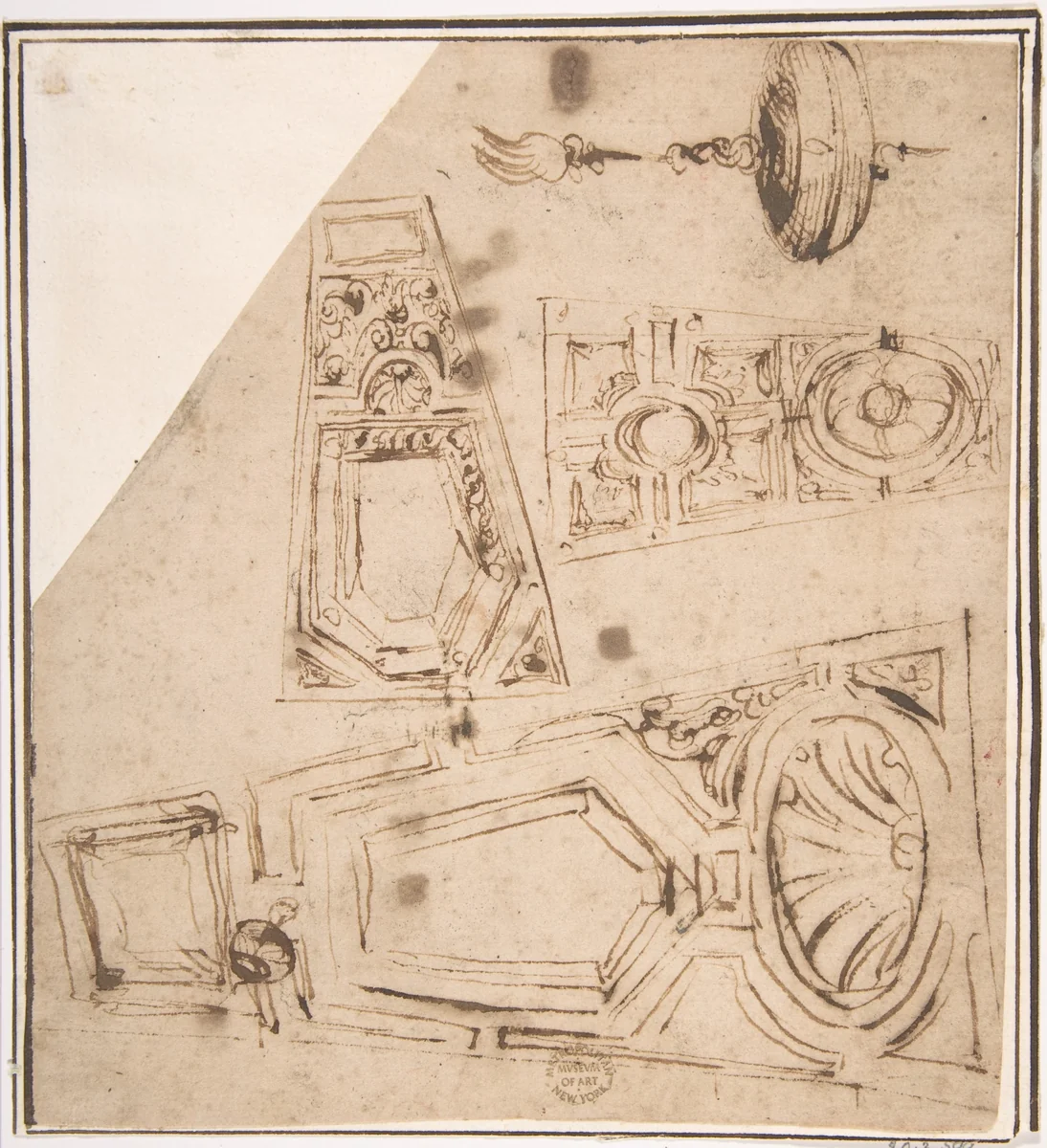 Details of Groining by anonymous, drawing, 1500-1600