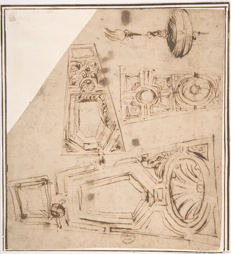 Details of Groining by anonymous, drawing, 1500-1600