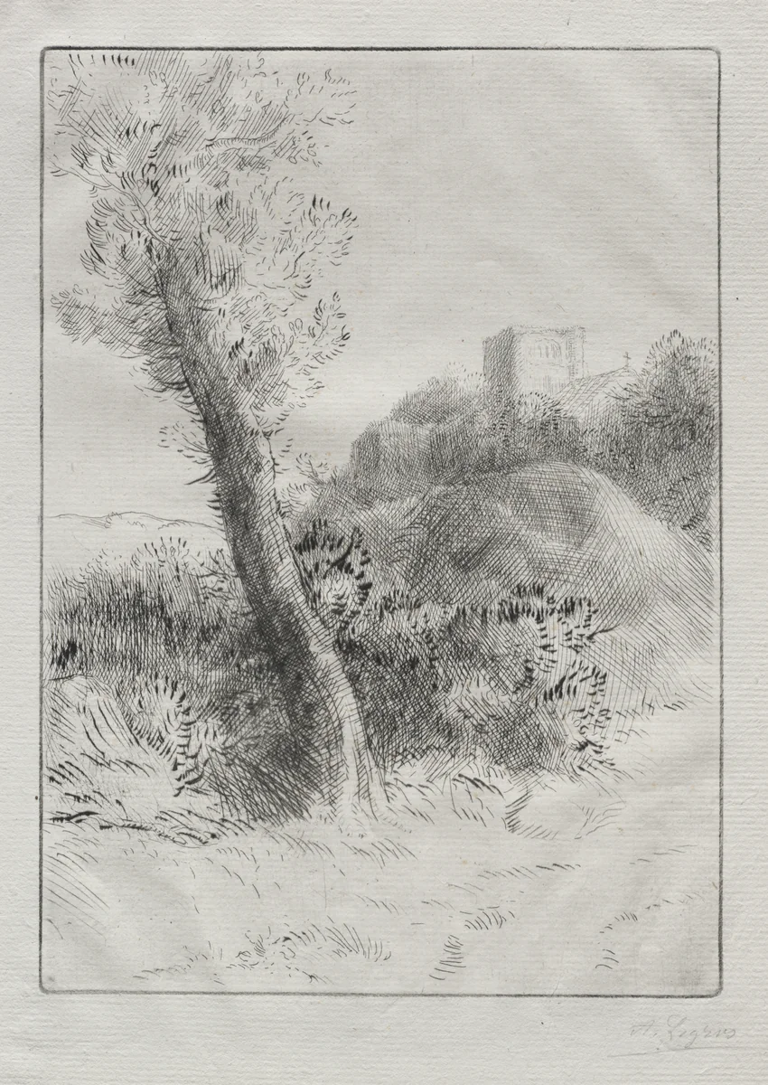 Landscape (Paysage) by Alphonse Legros, print, 1857-1911