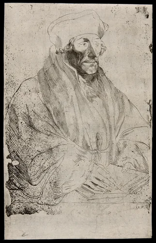 Desiderius Erasmus by Anthony van Dyck, print, 1630-1633