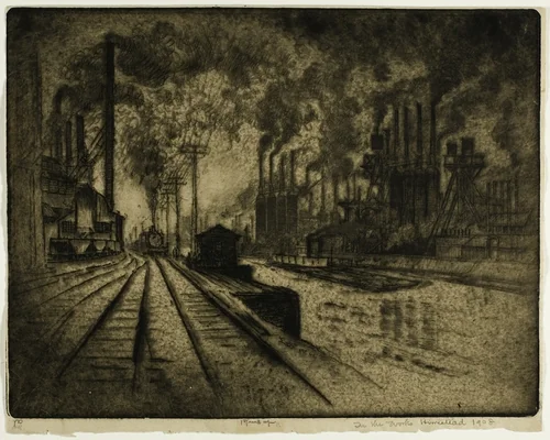 In the Works, Homestead by Joseph Pennell, print, 1908
