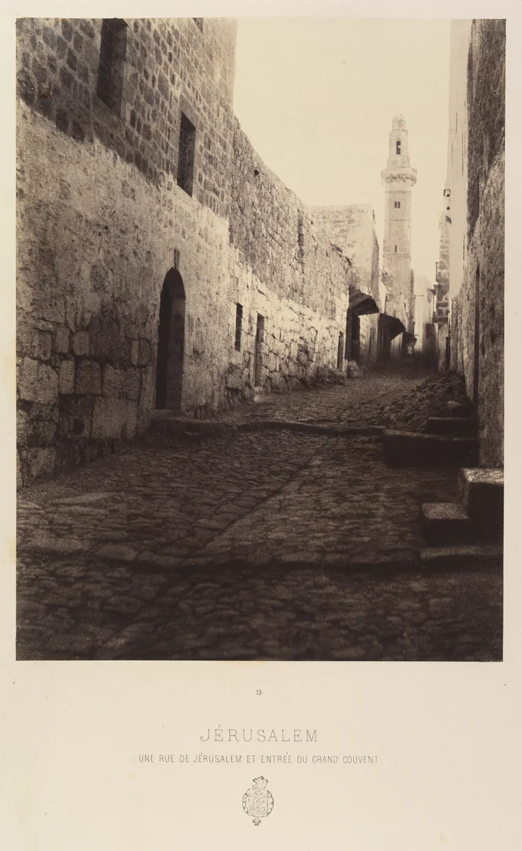 Jérusalem. Une rue de Jérusalem et entrée du Grand Couvent by Louis de Clercq, photograph, 1860