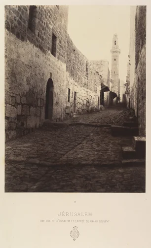 Jérusalem. Une rue de Jérusalem et entrée du Grand Couvent by Louis de Clercq, photograph, 1860