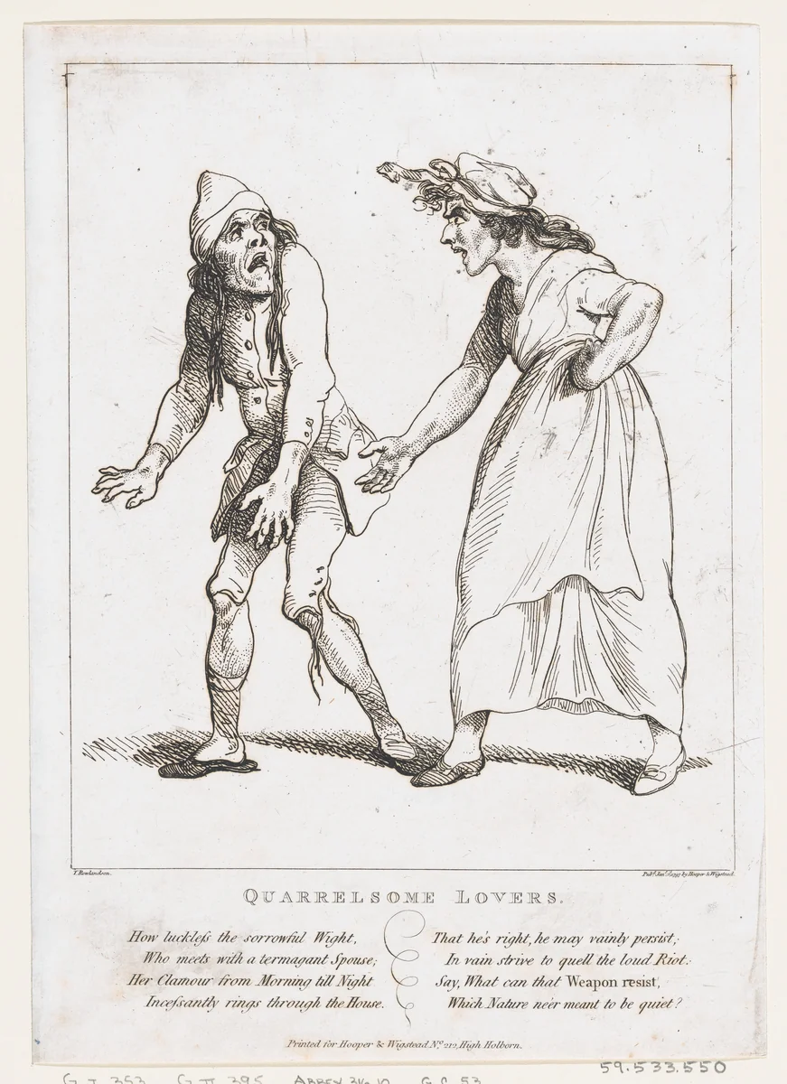 Quarrelsome Lovers by Thomas Rowlandson, print, 1797