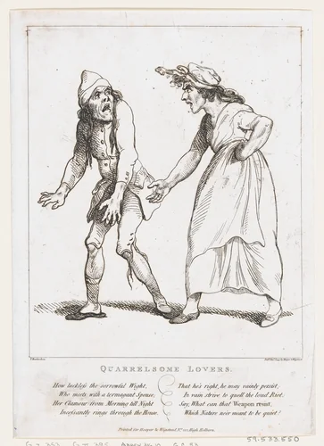 Quarrelsome Lovers by Thomas Rowlandson, print, 1797