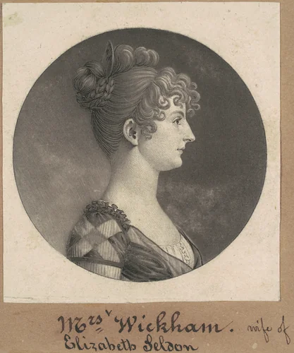 Elizabeth Selden McClurg Wickham by Charles B. J. Févret de Saint-Mémin, print, 1808