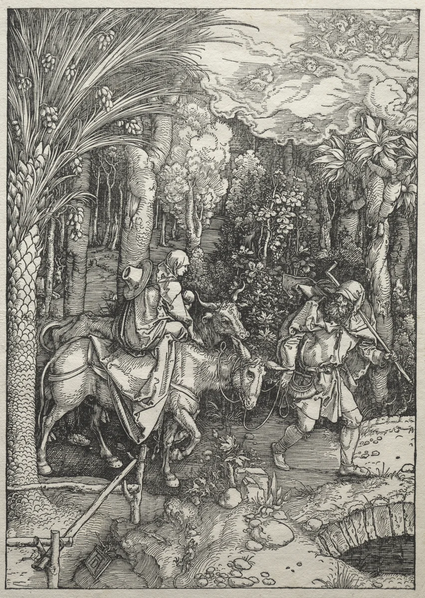 Life of the Virgin: Flight into Egypt by Albrecht Dürer, print, 1504-1505