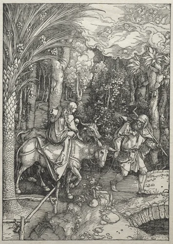 Life of the Virgin: Flight into Egypt by Albrecht Dürer, print, 1504-1505