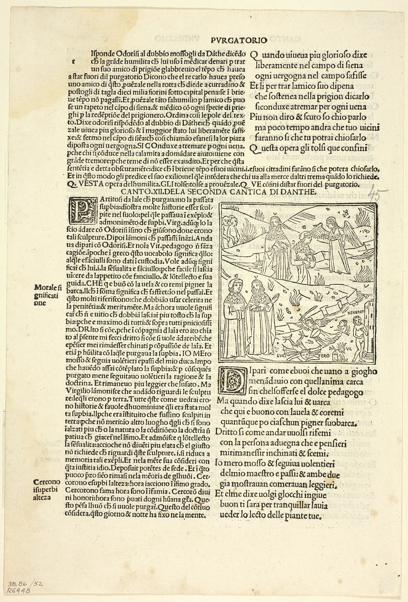 Inferno: Canto XII (Circle Seven, First Ring) from Divina Commedia (Divine Comedy), Plate 52 from Woodcuts from Books of the 15th Century by Unknown Artist, print, 1497
