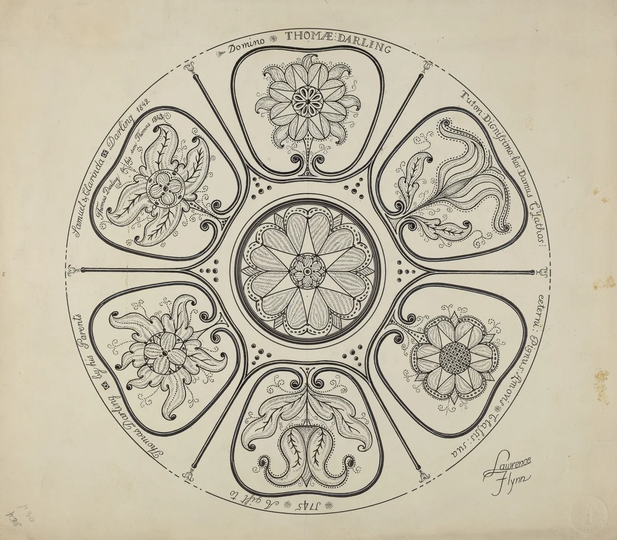 Details of a Punch Bowl by Lawrence Flynn, index of american design, 1936