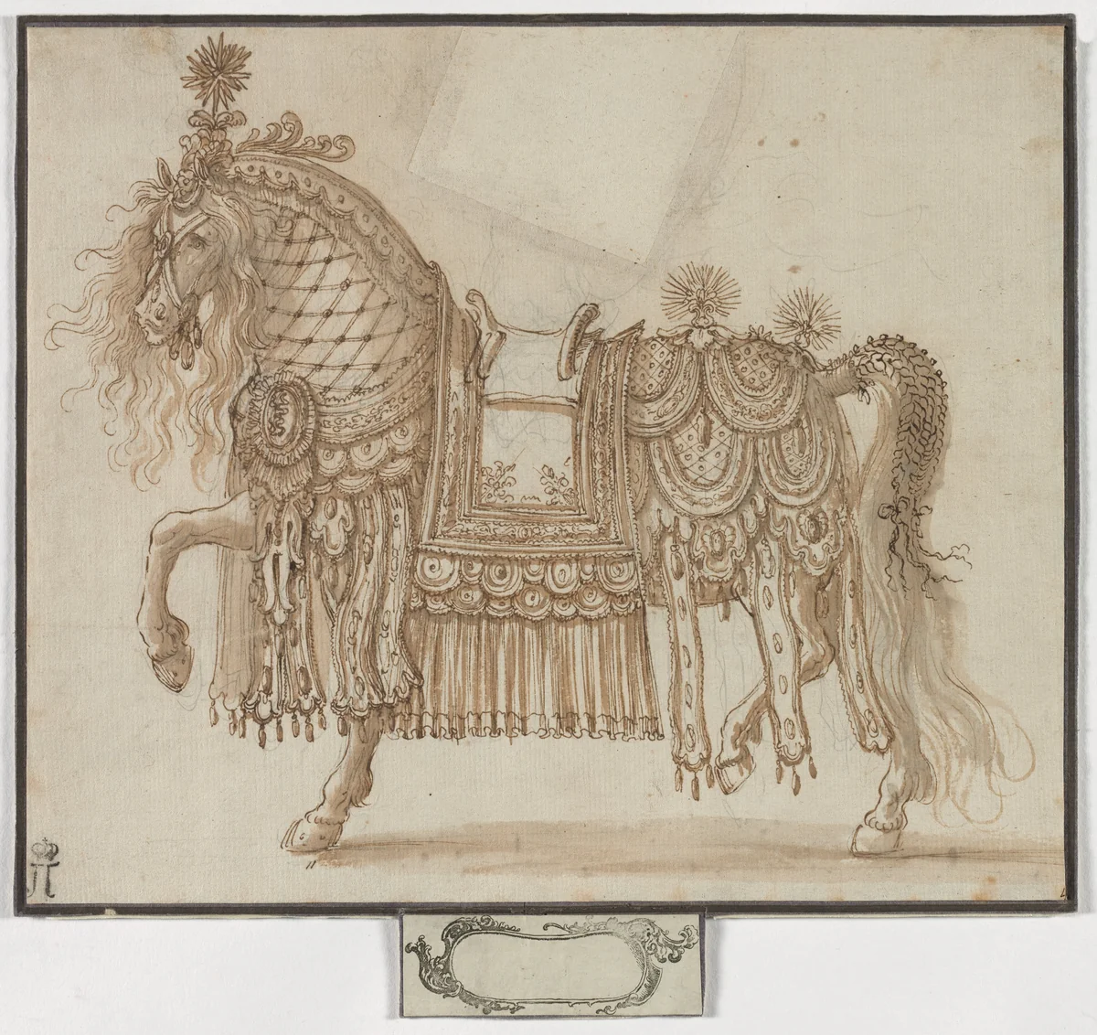Parade Horse by anonymous, drawing, 1614-1624