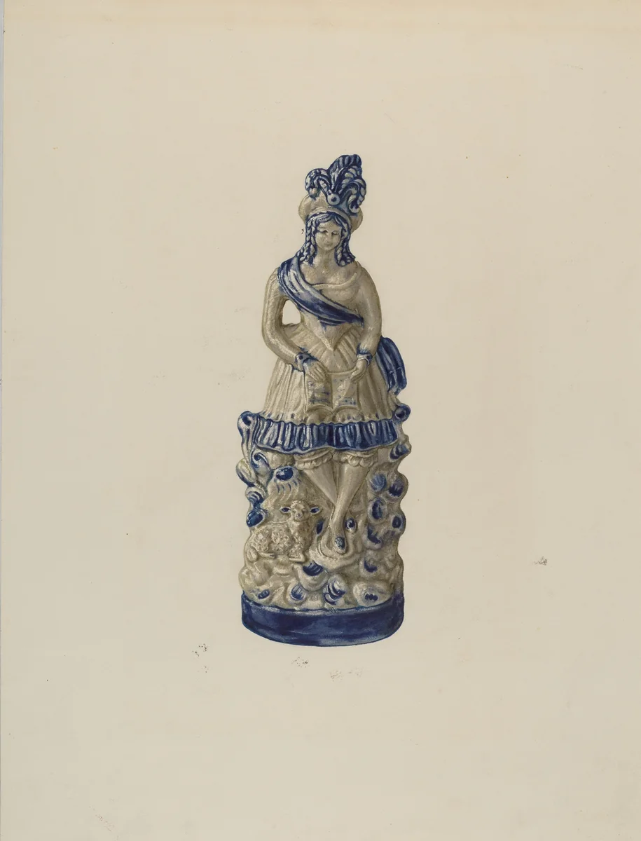 Statuette by Yolande Delasser, index of american design, 1935-1942