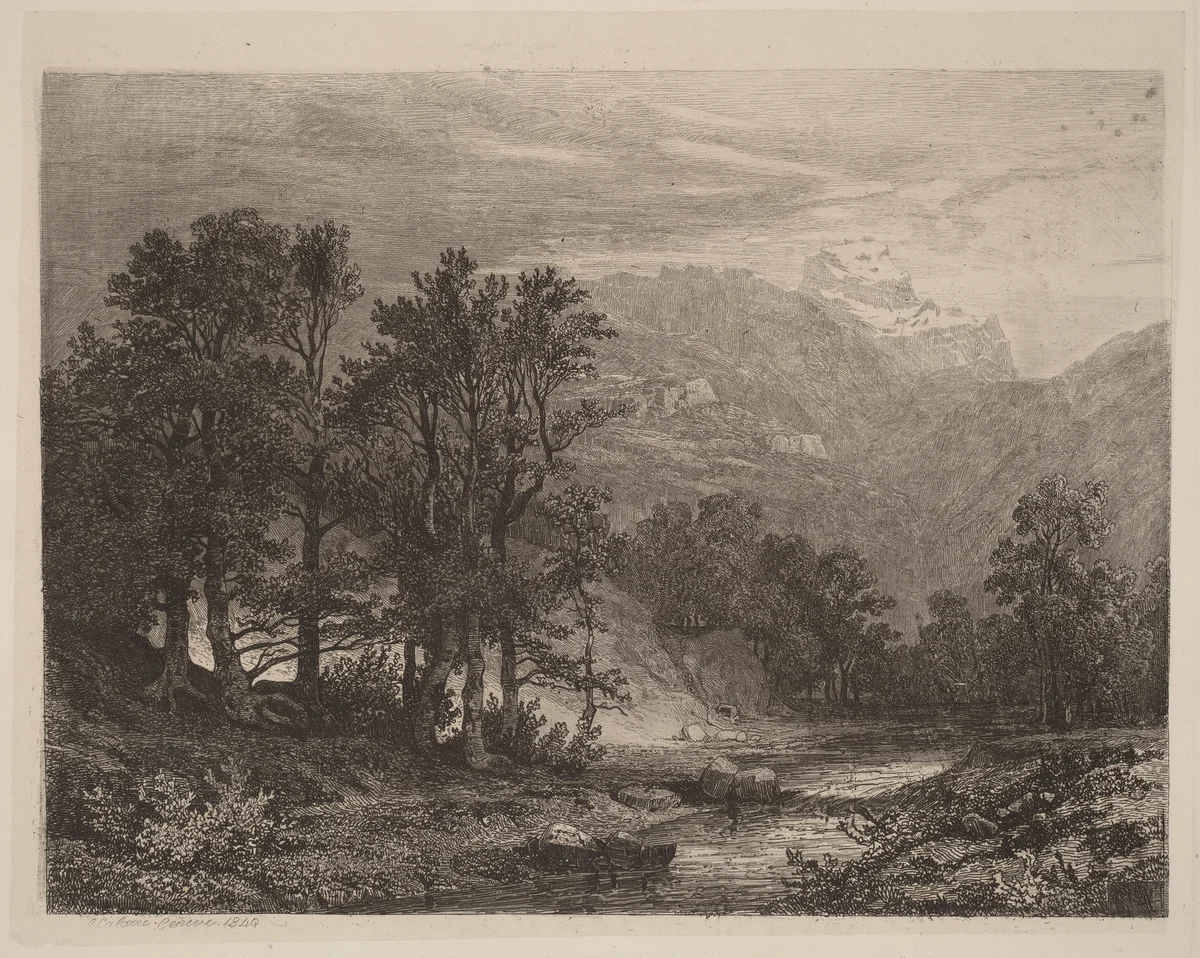Mountain Stream by Alexandre Calame, portfolio, 1838-1850