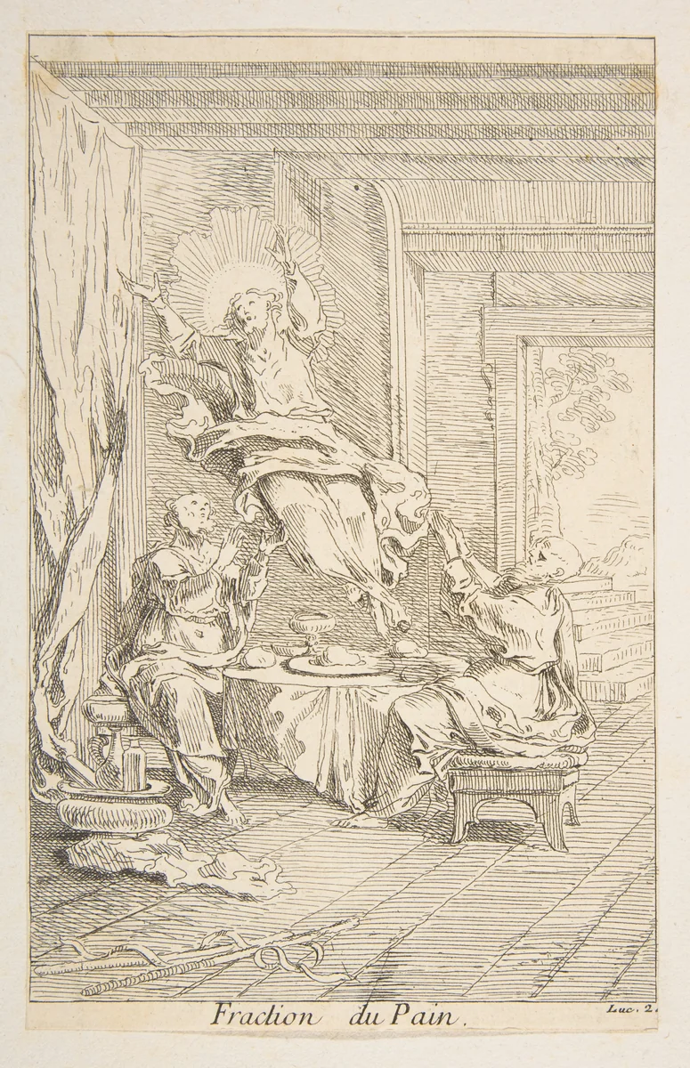 Division of the Bread by Claude Gillot, print, 1685-1722