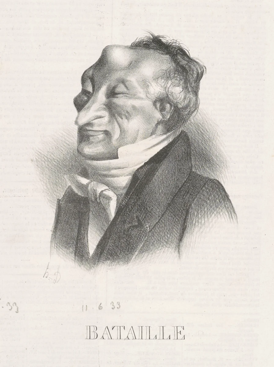 Bataille (Alex. Simon Pataille) by Honoré Daumier, print, 1833