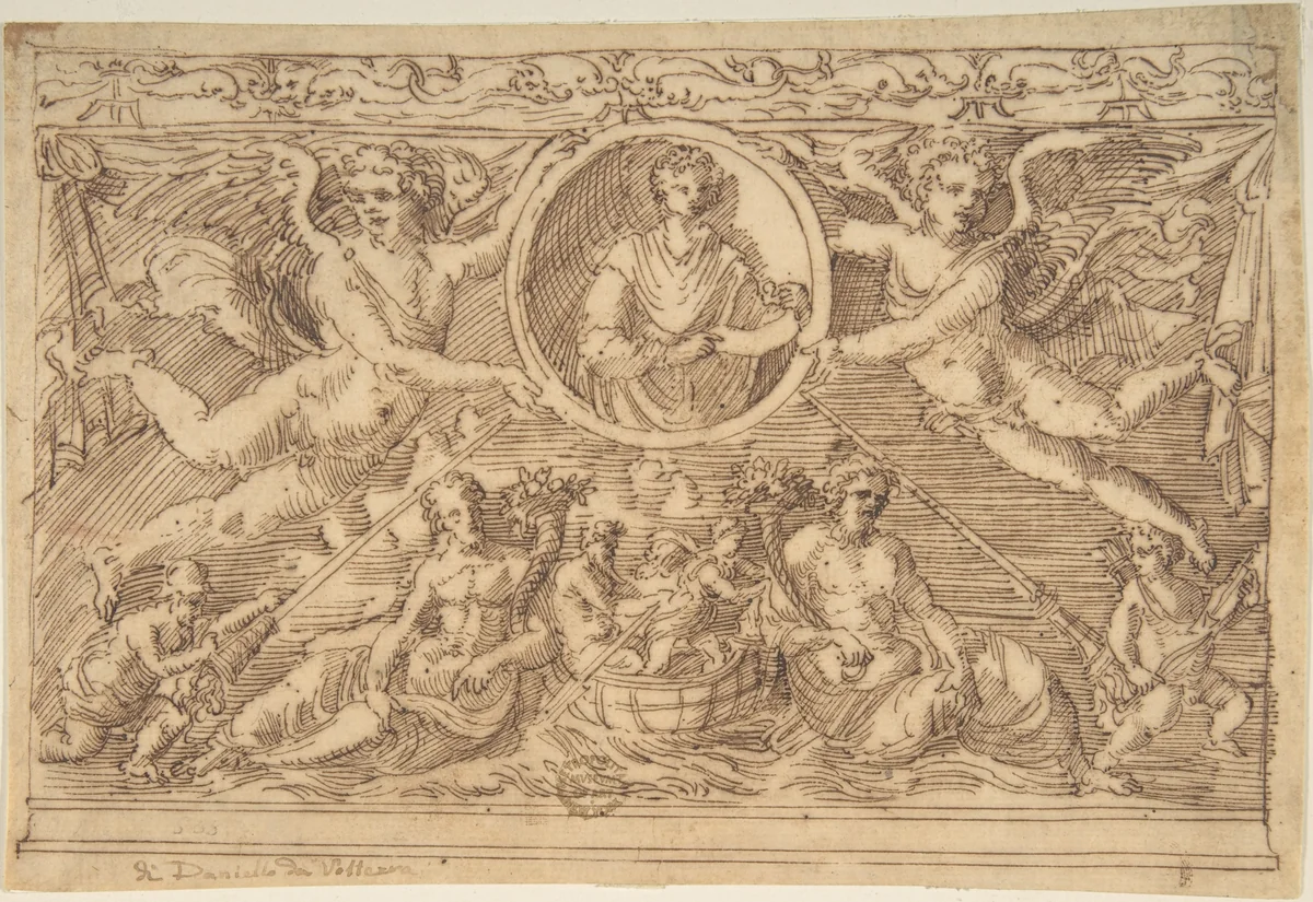 Sarcophagus by anonymous, drawing, 1500-1600