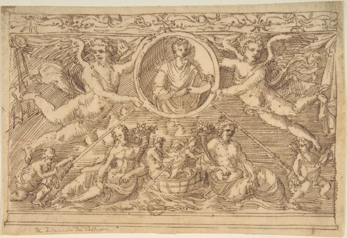 Sarcophagus by anonymous, drawing, 1500-1600