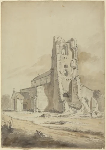 Ruined Church by Hendrik Frans de Cort, drawing, 1794