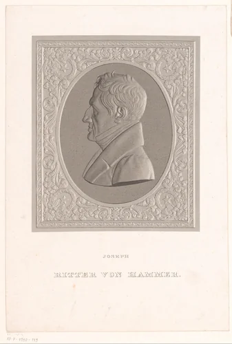 Medaille met portret van Joseph von Hammer-Purgstall by anonymous, print, 1804-1859