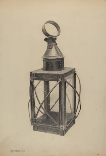 Hand Lantern by Lazar Rubinstein, index of american design, 1938