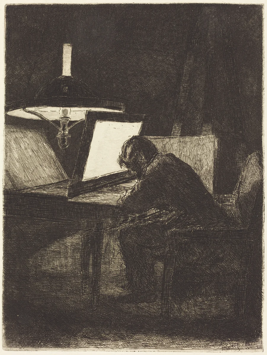 The Printmaker (Le Graveur) by François Bonvin, portfolio, 1861