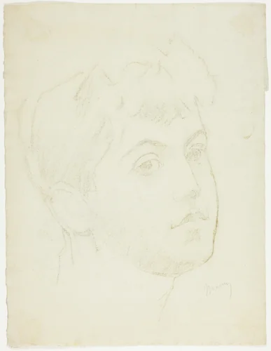 Portrait Head of a Young Woman by Charles Maurin, drawing, 1895-1905