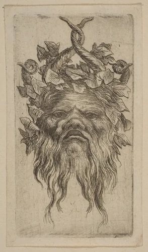 Mask by Stefano della Bella, print, 1610-1664