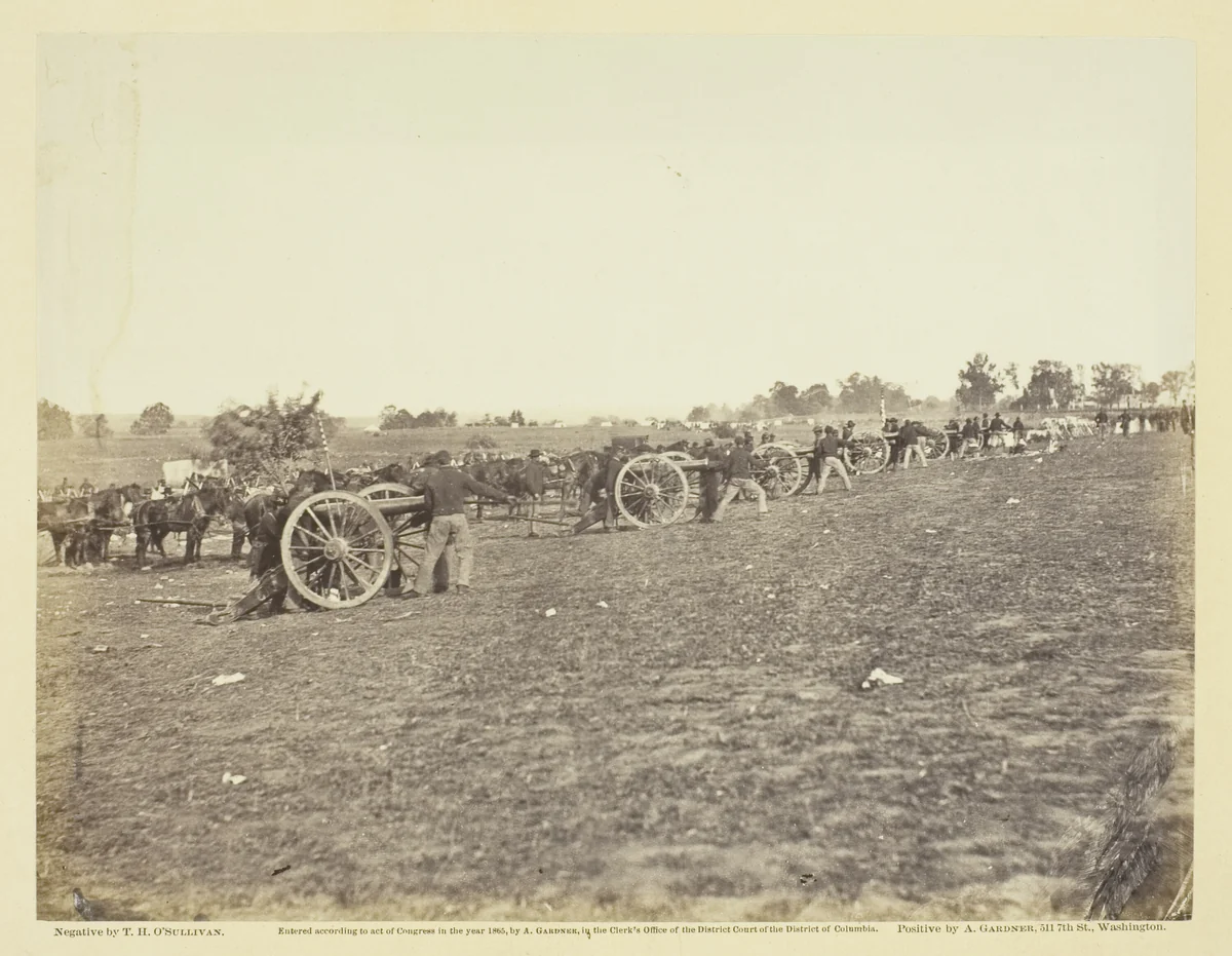Incidents of the War: Battery D, 5th U.S. Artillery in Action by Timothy O'Sullivan, photograph, 1863
