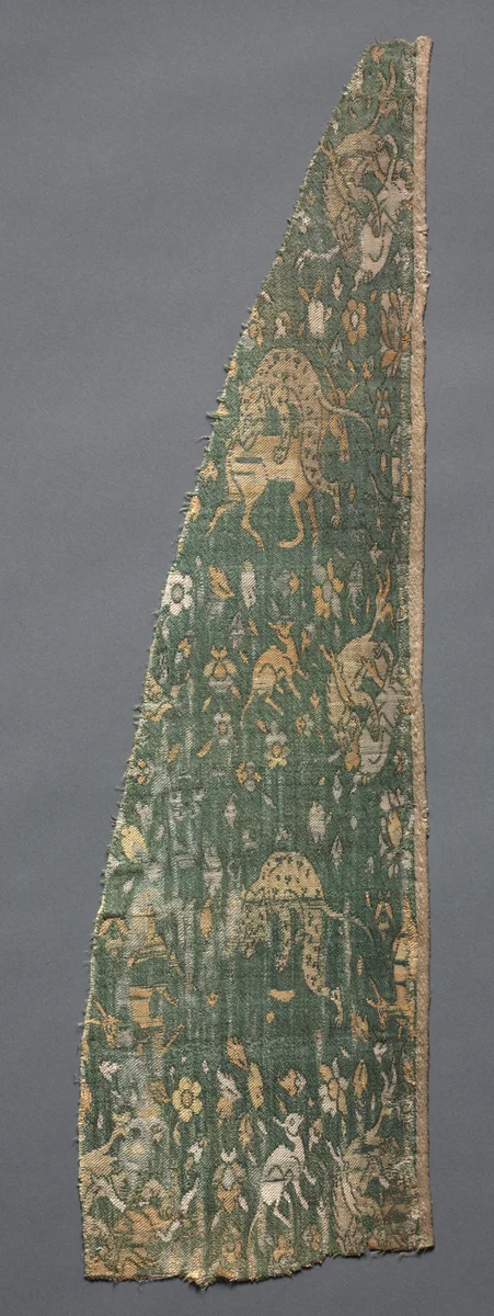 Lampas with scenes of wild animals by Unknown, textile, 1500-1599