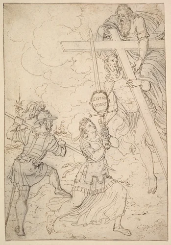 A Reformational Allegory by Dirck Pietersz. Crabeth, drawing, 1550-1555