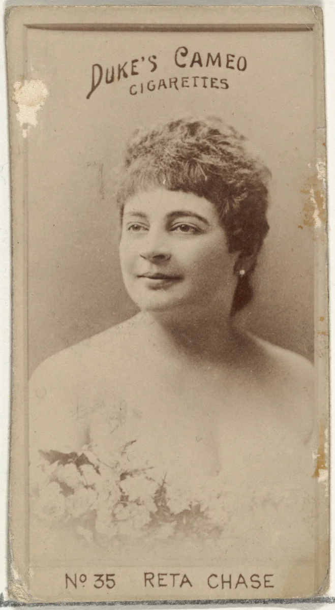 Card Number 35, Rita Chase, from the Actors and Actresses series (N145-4) issued by Duke Sons & Co. to promote Cameo Cigarettes by W. Duke, Sons & Co., photograph, 1880-1889