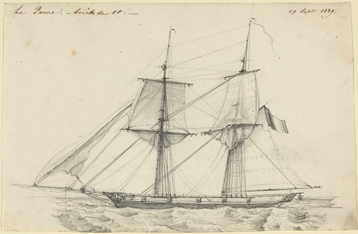 La Panne by Charles Meryon, drawing, 1839