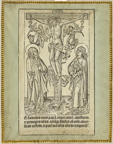 Christ on the Cross with Angels by Unknown Artist, print, 1485-1495
