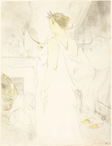 Woman at the Mirror (Femme à glace) by Henri de Toulouse-Lautrec, print, 1896
