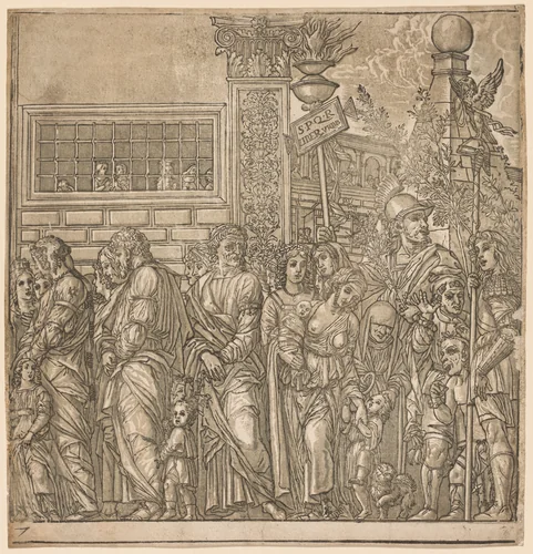 The Triumph of Julius Caesar: Procession of Men, Women and Children by Andrea Andreani, print, 1593-1599