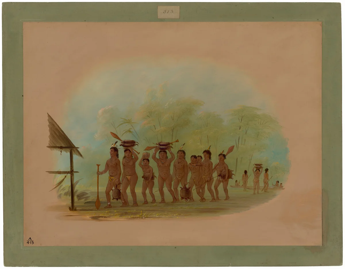 Return from a Turtle Hunt - Connibo by George Catlin, painting, 1854-1869