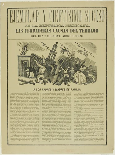 Ejemplar y ciertisimo suceso en la Republica Mexicana (Exemplary and Truest Success in the Mexican Republic) by José Guadalupe Posada, print, 1889-1899