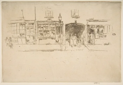 The Barber's (The Barber's Shop, Chelsea) by James McNeill Whistler, print, 1886-1895