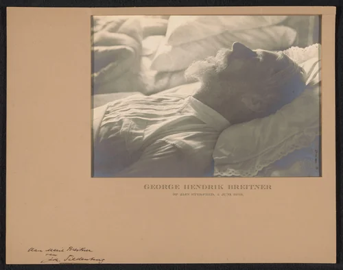 Portret van George Hendrik Breitner op zijn sterfbed by Joop Siedenburg, photograph, 1923